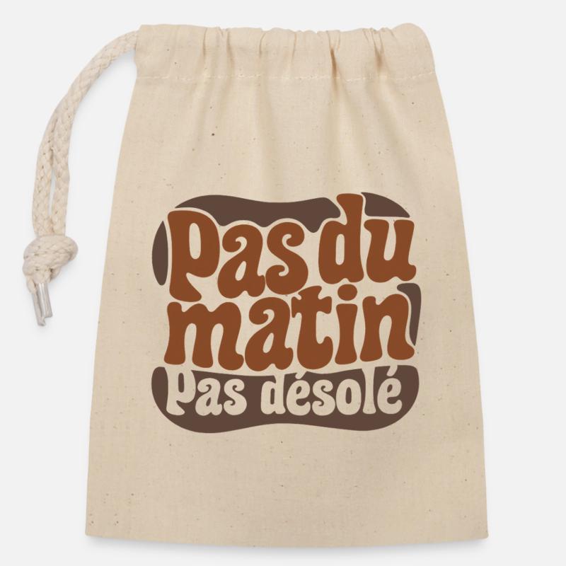 MORNING STEP #2 hom - let's talk - Closable cotton gift bag (14x20cm) - nature