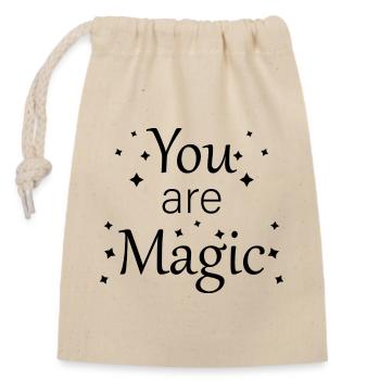 Tu es magique - Sac cadeau en coton avec cordon (14 x 20 cm) - nature - Devant