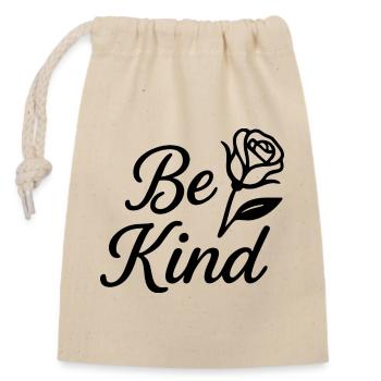 Be Kind - Closable cotton gift bag (14x20cm) - nature - Front