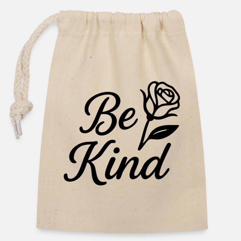 Be Kind - Verschließbarer Geschenkbeutel aus Baumwolle (14x20cm) - Natur
