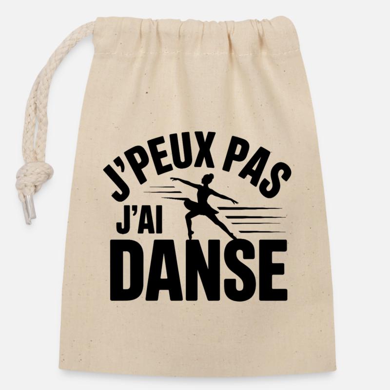I Can't, I Have Dance - Closable cotton gift bag (14x20cm) - nature