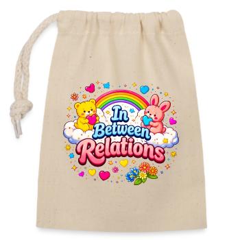 In Between Relations Cute Couple Theme - Closable cotton gift bag (14x20cm) - nature - Front