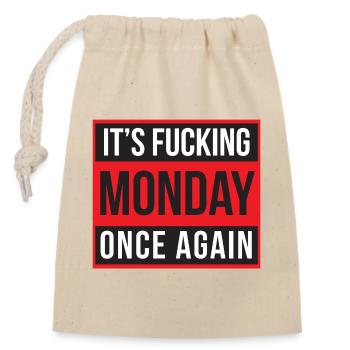 It's Fucking Monday Once Again - Sac cadeau en coton avec cordon (14 x 20 cm) - nature - Devant