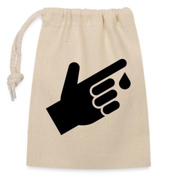 Blood test, blood drops - Closable cotton gift bag (14x20cm) - nature - Front