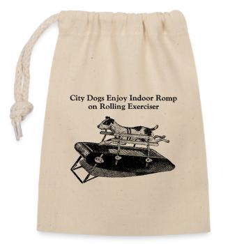 Chiens de la ville noirs - Sac cadeau en coton avec cordon (14 x 20 cm) - nature - Devant