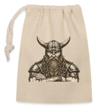 Légende viking viking marin Odin Raven Fighter - Sac cadeau en coton avec cordon (14 x 20 cm) - nature - Devant