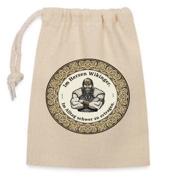 Légende viking viking marin Odin Raven Fighter - Sac cadeau en coton avec cordon (14 x 20 cm) - nature - Devant