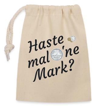 Haste mal eine Mark nostalgia - Closable cotton gift bag (14x20cm) - nature - Front