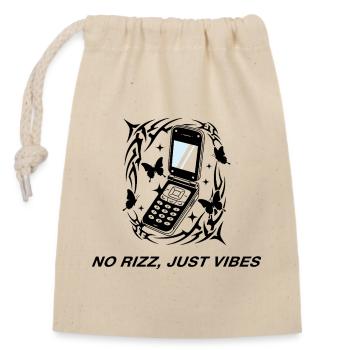 No Rizz Just Vibes Cell Phone - Closable cotton gift bag (14x20cm) - nature - Front