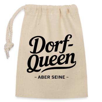 Reine du village, mais son dicton pour les filles du village et - Sac cadeau en coton avec cordon (14 x 20 cm) - nature - Devant