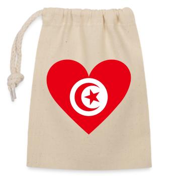 Étoile du Croissant de Lune du Cœur - Sac cadeau en coton avec cordon (14 x 20 cm) - nature - Devant