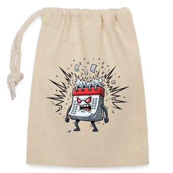 Raging calendar chaos - Closable cotton gift bag (14x20cm) - nature - Front