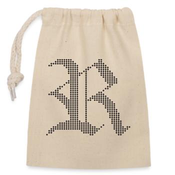 Conception typographique de lettres gothiques R - Sac cadeau en coton avec cordon (14 x 20 cm) - nature - Devant