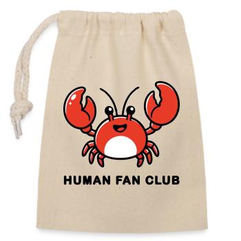 AI Human Fan Club - Closable cotton gift bag (14x20cm) - nature - Front