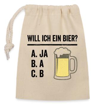 Une chemise en train de dire la bière pour hommes avec de l’humour - Sac cadeau en coton avec cordon (14 x 20 cm) - nature - Devant