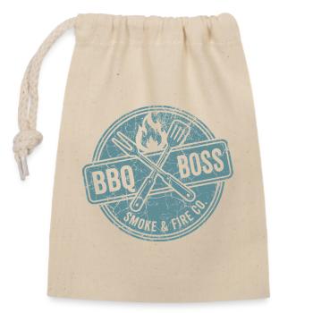 BBQ Griller Hoodie, Tasche, T-shirt Geschenk - Verschließbarer Geschenkbeutel aus Baumwolle (14x20cm) - Natur - Vorne