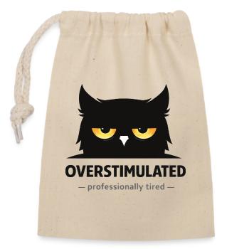 Hibou surstimulé : Fatigué professionnellement - Sac cadeau en coton avec cordon (14 x 20 cm) - nature - Devant