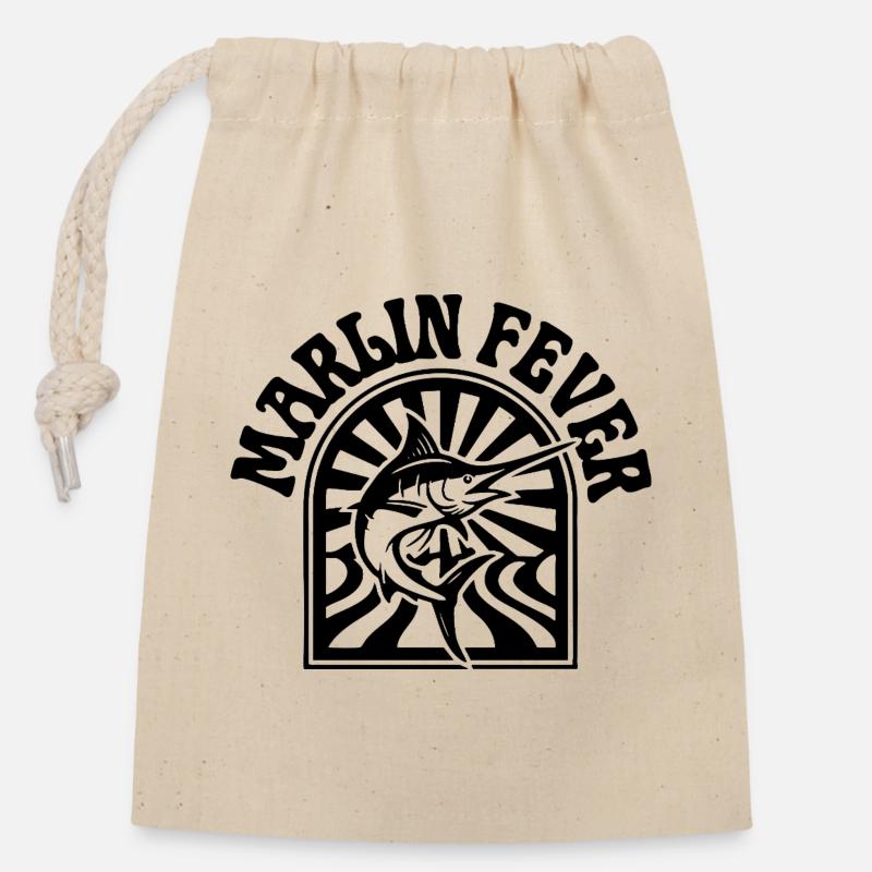 Marlin Fever - Sac cadeau en coton avec cordon (14 x 20 cm) - nature