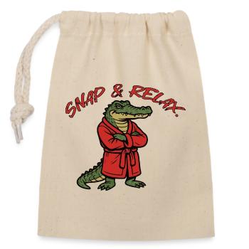 Snap & Relax - Closable cotton gift bag (14x20cm) - nature - Front