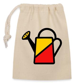 Arrosoir Bicolore Outil Jardinier Potager - Sac cadeau en coton avec cordon (14 x 20 cm) - nature - Devant