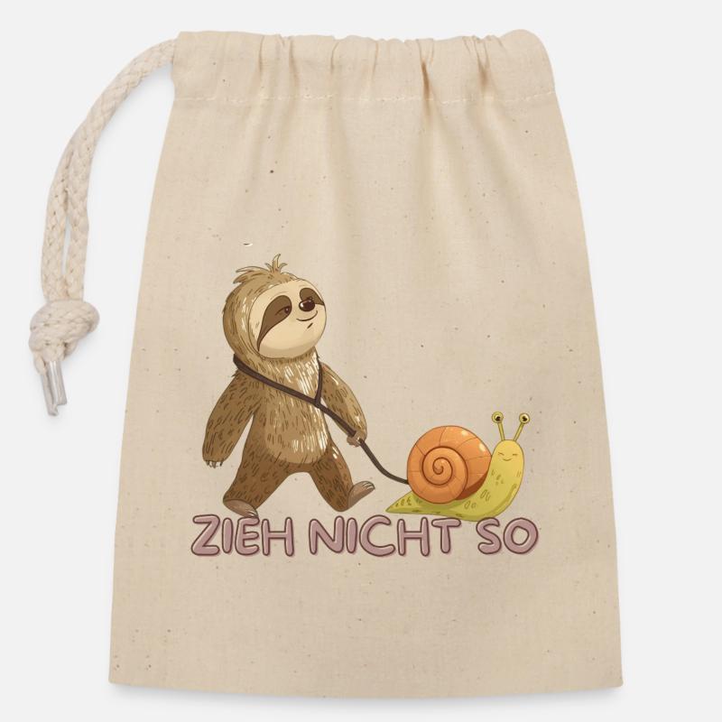 Zieh Nicht So – Langsame Freundschaft - Verschließbarer Geschenkbeutel aus Baumwolle (14x20cm) - Natur