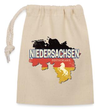 Niedersachsen Deutschland Bundesland Landkarte - Verschließbarer Geschenkbeutel aus Baumwolle (14x20cm) - Natur - Vorne