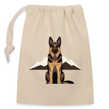 Amant du berger allemand fidèle gardien - Sac cadeau en coton avec cordon (14 x 20 cm) - nature - Devant