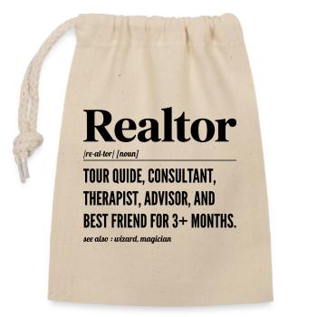 Definition Humor Immobilienmakler – Makler - Verschließbarer Geschenkbeutel aus Baumwolle (14x20cm) - Natur - Vorne