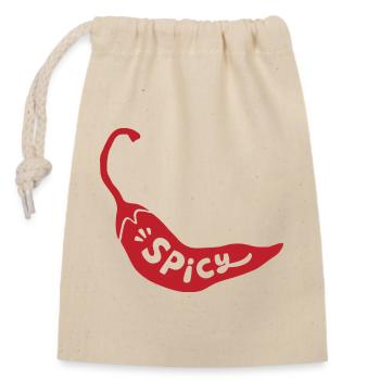 Piment piment épicé minimaliste drôle gourmet - Sac cadeau en coton avec cordon (14 x 20 cm) - nature - Devant