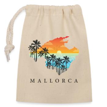 Majorque Sonnenuntergang Palmen Silhouette - Sac cadeau en coton avec cordon (14 x 20 cm) - nature - Devant