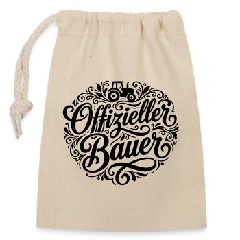 Offizieller Bauer - Verschließbarer Geschenkbeutel aus Baumwolle (14x20cm) - Natur - Vorne