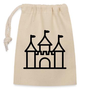 castle - Closable cotton gift bag (14x20cm) - nature - Front