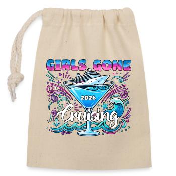 Girls Gone Cruising Family Vacation Trip Cruising - Closable cotton gift bag (14x20cm) - nature - Front