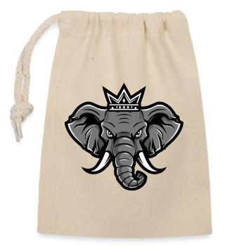 Elephant Head Crown - Closable cotton gift bag (14x20cm) - nature - Front