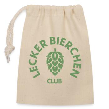 Lecker Bier - Lecker Bierchen Club - Festival  - Verschließbarer Geschenkbeutel aus Baumwolle (14x20cm) - Natur - Vorne