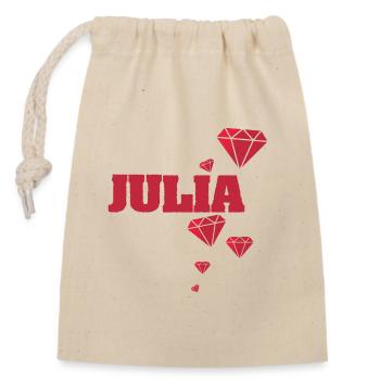 Geschenk für Julia - Verschließbarer Geschenkbeutel aus Baumwolle (14x20cm) - Natur - Vorne