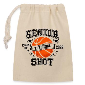 Senior 2026 Basketball - The Final Shot Class - Closable cotton gift bag (14x20cm) - nature - Front