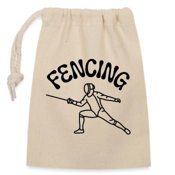 Fencing - Closable cotton gift bag (14x20cm) - nature - Front