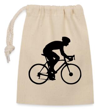 Biker - Verschließbarer Geschenkbeutel aus Baumwolle (14x20cm) - Natur - Vorne