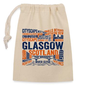 Glasgow, Écosse, Skyline urbain Rivière Clyde - Sac cadeau en coton avec cordon (14 x 20 cm) - nature - Devant