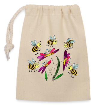 Insekten - Verschließbarer Geschenkbeutel aus Baumwolle (14x20cm) - Natur - Vorne