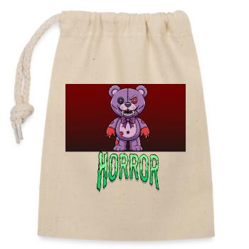 Ours en peluche du film d’horreur - Sac cadeau en coton avec cordon (14 x 20 cm) - nature - Devant