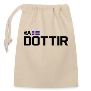 Be a Dottir - Horizontal - Verschließbarer Geschenkbeutel aus Baumwolle (14x20cm) - Natur - Vorne