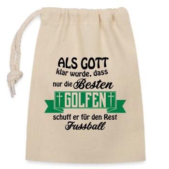 Que le football Golf de Dieu - Sac cadeau en coton avec cordon (14 x 20 cm) - nature - Devant