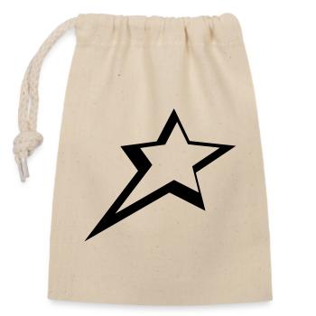 stars - Closable cotton gift bag (14x20cm) - nature - Front