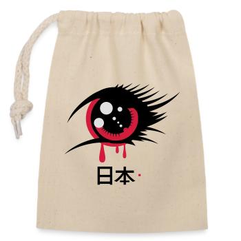 japanisches Anime Auge - Verschließbarer Geschenkbeutel aus Baumwolle (14x20cm) - Natur - Vorne