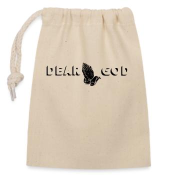 Dear God - Closable cotton gift bag (14x20cm) - nature - Front
