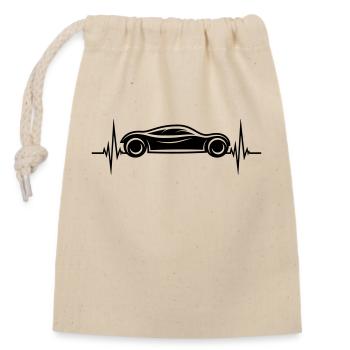 Frequency pulse heartbeat racer sports car coo - Closable cotton gift bag (14x20cm) - nature - Front