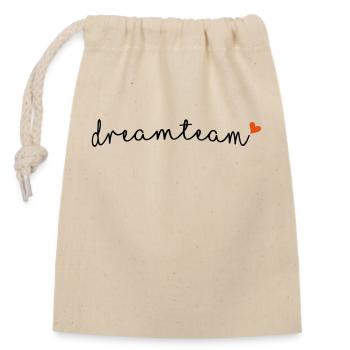 dream team - Closable cotton gift bag (14x20cm) - nature - Front