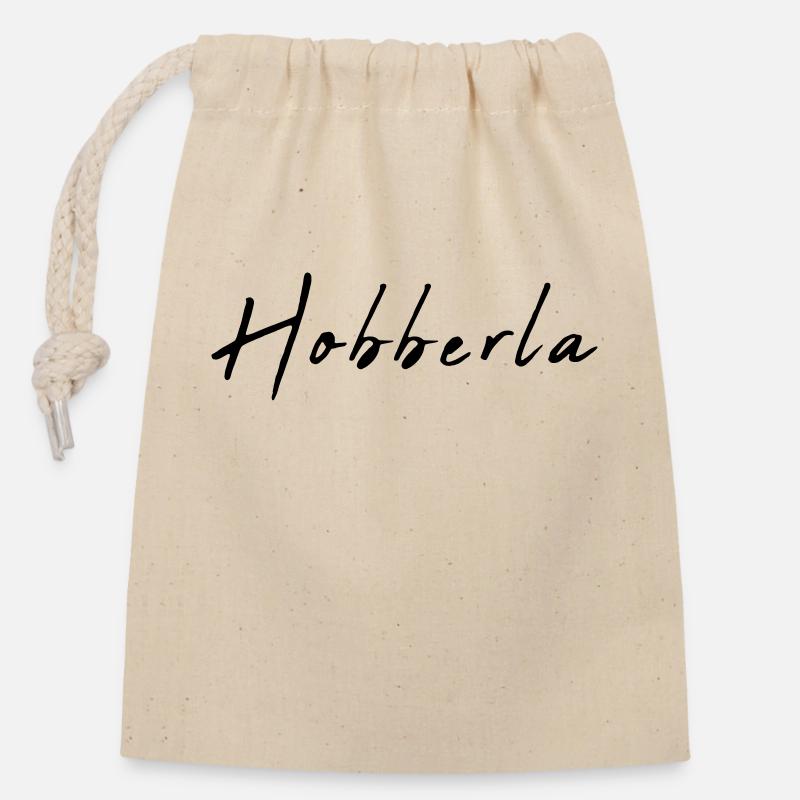 Hobberla 1 - Sac cadeau en coton avec cordon (14 x 20 cm) - nature